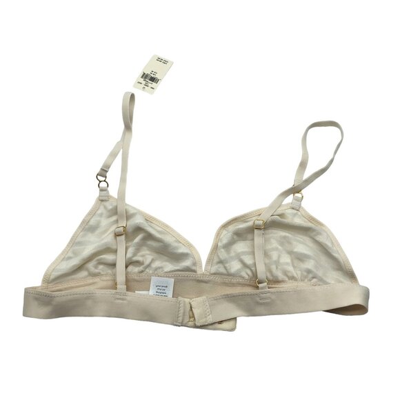 Aerie Ivory Velvet Stripe Triangle Bralette M - Picture 2 of 4